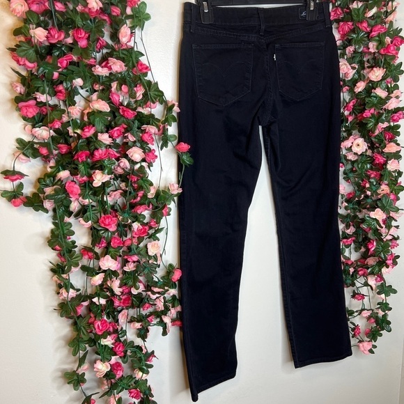 🐙Levi’s Black Denim Jeans Women’s Straight Leg - Picture 3 of 13